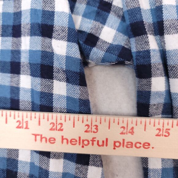 Saddlebred Gingham Flannel Casual Button Up Shirt Mens Size XLT Blue White - Picture 8 of 10